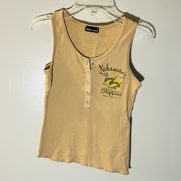 Vintage Y2K Wet Seal Tan Sleeveless Top - Picture 1 of 4